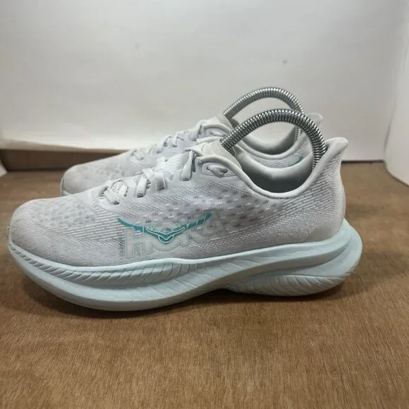 Hoka One One Mach 6 Womens Size 6.5 White Athletic Running Shoes Sneakers - Picture 3 of 9